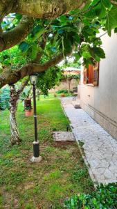 a lamp post in the grass next to a building at GreenHouse_Anzio in Anzio