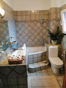 a bathroom with a tub and a toilet and a sink at Villa La Victoria in Tegueste