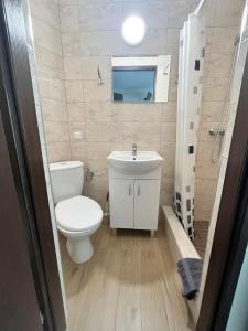 クリニツァ・モルスカにあるWilla Afrodytaのバスルーム(トイレ、洗面台付)