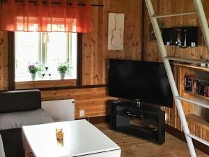 a living room with a television and a ladder at Holiday home BORLÄNGE in Borlänge