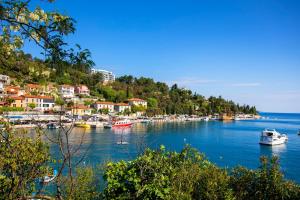 a group of boats are docked in a harbor at Casa Santo e Albina Rabac in Rabac