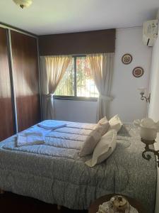 Schlafzimmer mit einem Bett und einem Fenster in der Unterkunft DEPARTAMENTO CENTRICO ALAUAL in Concordia