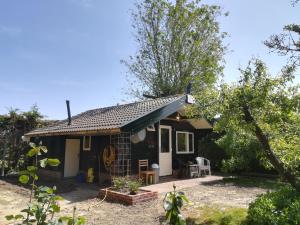 uma pequena casa com um telhado inclinado em het Uylennest, uniek en goedkoop! em Hem
