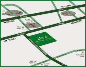un primer plano de un mapa en Budget Grace Residences en Manila