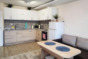 Kuchyň nebo kuchyňský kout v ubytování Bright City Apartment Varna