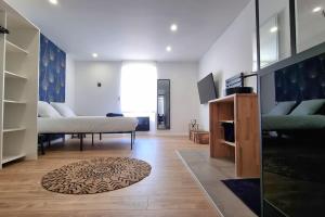 TV a/nebo společenská místnost v ubytování Le P'tit Indus , Duplex