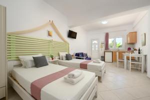 Postel nebo postele na pokoji v ubytování Harmony Corfu Apartments & Studios
