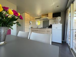 Kuchyň nebo kuchyňský kout v ubytování International Camping Ardèche