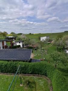 an aerial view of a house with a garden at Ferienhaus Putzke in Stadtilm