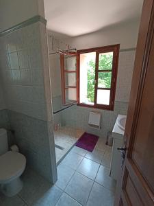 a bathroom with a shower and a toilet and a sink at Maison Manosque in Manosque