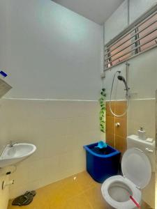 a bathroom with a toilet and a sink at AD Homestay Gua Musang Terrace House with 3 room in Gua Musang