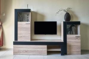 TV a/nebo společenská místnost v ubytování Το πιο ευχάριστο διαμέρισμα της πόλης + 21 fotografií