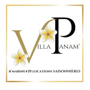 un logo pour une entreprise arborant des fleurs dans l'établissement Villa PANAM' chez R'Marine439 locations saisonnières, à Sainte-Rose