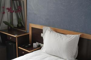 Łóżko lub łóżka w pokoju w obiekcie Hôtel Belle Vue et Spa