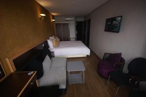 Telewizja i/lub zestaw kina domowego w obiekcie Hôtel Belle Vue et Spa