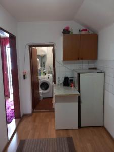 サラエボにあるAPARTMENT Bjelaveのキッチン(冷蔵庫、洗濯機付)