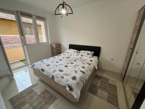 1 dormitorio con cama y ventana en Apartment Monaliza, en Pirot