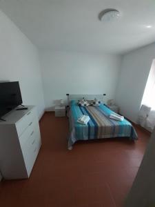 - une chambre avec un lit et une télévision dans l'établissement Appartamento Mamy, à Castel San Niccolò