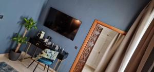 Televízia a/alebo spoločenská miestnosť v ubytovaní Boutique Suites