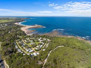 an aerial view of a resort near the ocean at Ingenia Holidays Cape Paterson in Cape Paterson