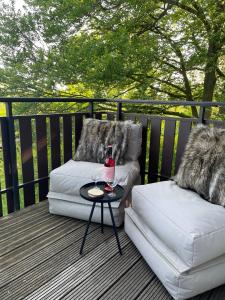 Posezení v ubytování Ferienhaus am Wald