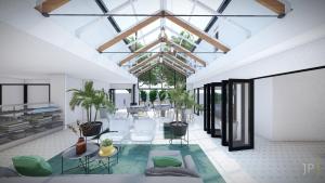 a rendering of a living room with a glass ceiling at Le Petit Manoir Franschhoek in Franschhoek