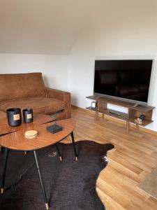 TV a/nebo společenská místnost v ubytování Ferienhaus am Wald + 30 fotografií