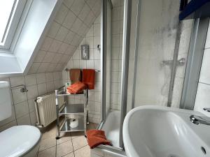 Koupelna v ubytování Hotel Peters Schwalbennest
