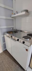 Kuchyň nebo kuchyňský kout v ubytování Sétány Apartman
