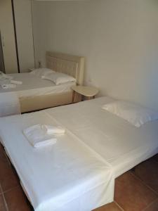 two beds sitting next to each other in a room at ARTEMISA APARTMENTS in Vlorë