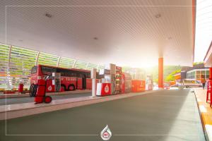 a rendering of a fire truck in a building at NBT Hotel Reps in Kukës