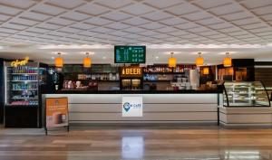 a bar in a store with a sign on the counter at Park Inn by Radisson Istanbul Asia Kavacik in Istanbul
