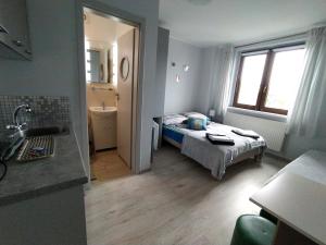 Postel nebo postele na pokoji v ubytování U Zajączka