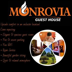 a poster for a guest house with a picture of a man at Monrovia Guest House in Nakuru