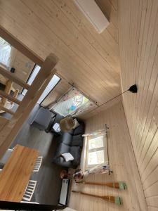 an overhead view of a living room in a house at Przystanek Prawdowo in Mikołajki