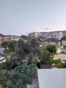 vistas a una ciudad con árboles y edificios en Jana apartments, en Tivat