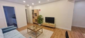 a living room with a couch and a tv at Andreda in Burgos