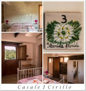 RutinoにあるCasale I Cirilloの寝室と家の絵画のコラージュ