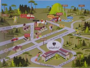 a map of a park with people and attractions at Wanderlust Experience Hotel in Campos do Jordão