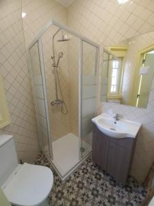 辛特拉的住宿－CASA MARIANA 1 - Viver a Vila，带淋浴、卫生间和盥洗盆的浴室
