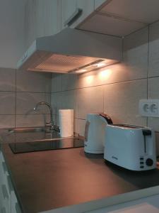 a kitchen with two toasters on a counter at Studio apartmani Banja Koviljaca in Banja Koviljača