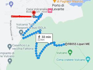 una mappa della venezuela che mostra la strada di un autobus di Elivulcano4 - PROPPRO - isole eolie a Vulcano