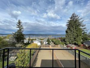 a balcony with a view of a skate park at Ocean View Oasis in Campbell River
