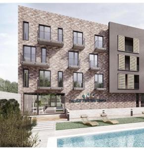 an architectural rendering of a building with a swimming pool at LAGATOR LUX in Loznica