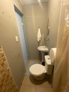 bagno con servizi igienici e lavandino di Pousada Casa da Maga - Vila Germânica a Blumenau