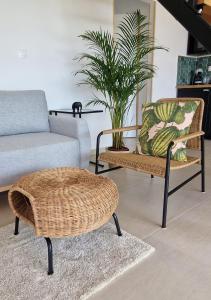 Posezení v ubytování Bambusz apartman + 18 fotografií