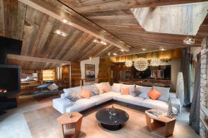 Χώρος καθιστικού στο Luxurious penthouse with private spa- Cap Crystal Lodge