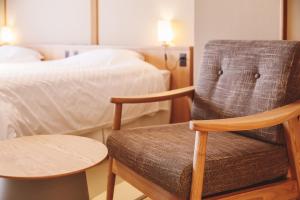 Postelja oz. postelje v sobi nastanitve 蓼科BASE kitchen,spa&hotel