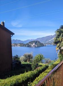 a view of a lake from a house at Appartamento Pinus Varenna in Varenna