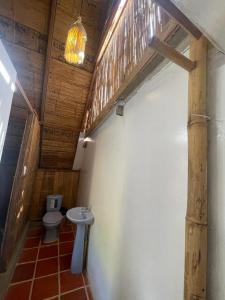 Ett badrum på Cabaña NEVERLAND
